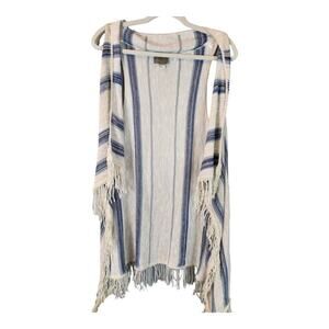 Sweet n Sinful sz small bohemian sweater sleeveless cream & blue striped Hippie